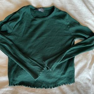 Green cropped long sleeve
